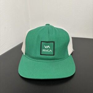 RVCA VA All The Way Truckers Cap Hat Green Mesh Snap Back
